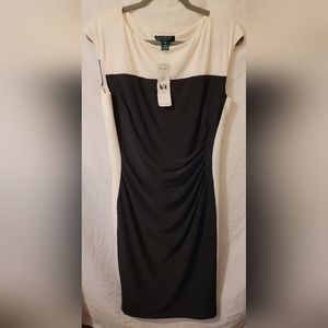 NWT Lauren by Ralph Lauren Black and White size 12 Womens Dress